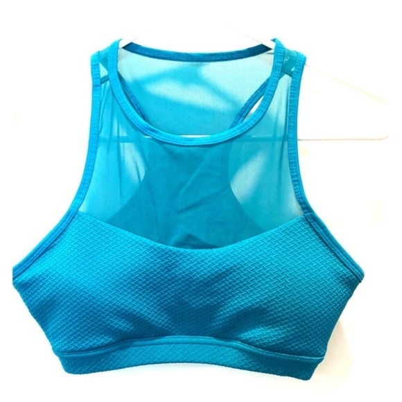 NWOT Forever 21 Teal Mesh Padded Sports Bra - Picture 1 of 8